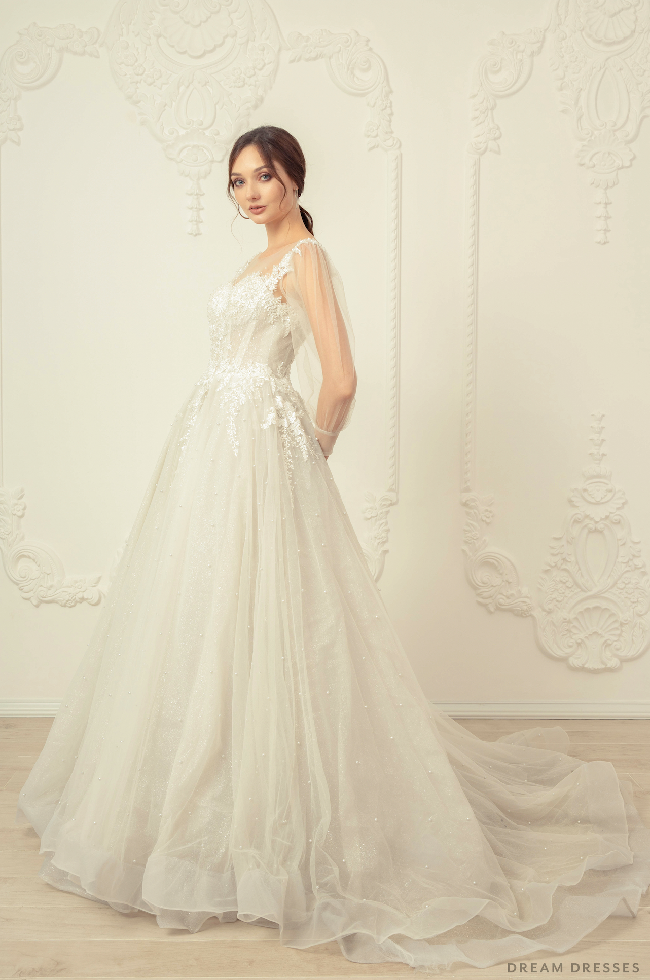A-line Wedding Dress with Sleeves (#Liana)