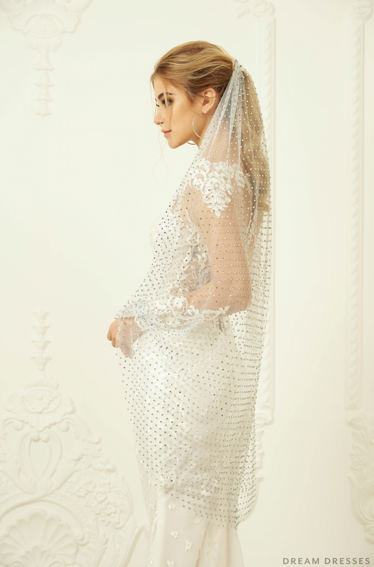 Wedding Veil With Crystals (#Roseta) - Dream Dresses by P.M.N.