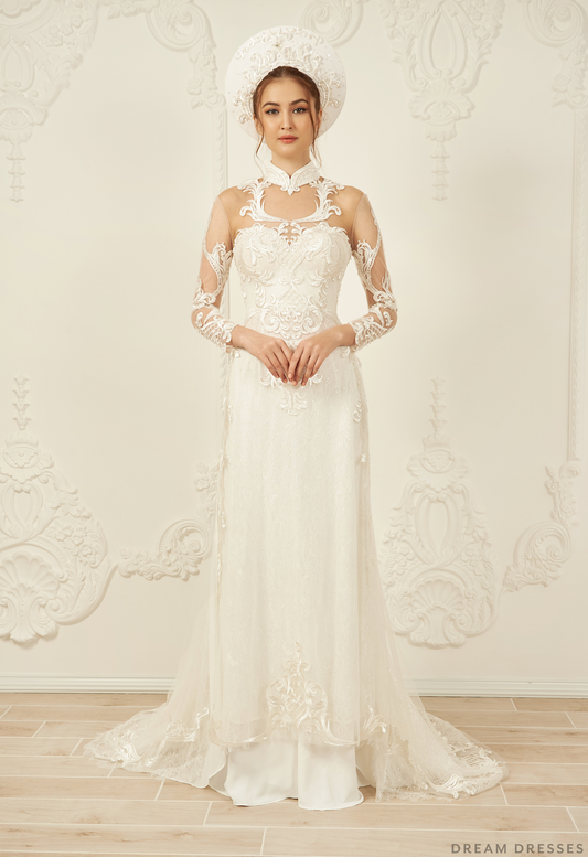 Ao Dai Hat | Vietnamese Bridal Hat (#BELINA) - Dream Dresses by P.M.N.