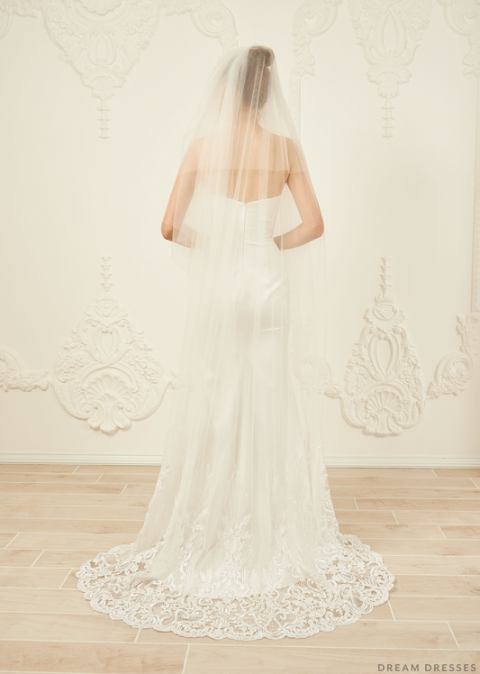 Drop Veil with Blusher (#Dione) - Dream Dresses by P.M.N.