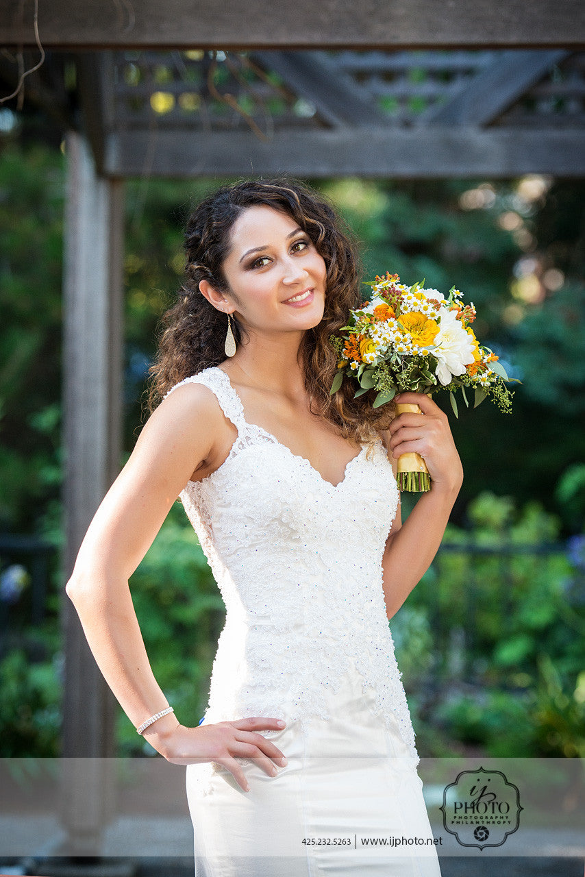 SAMPLE SALE/ Swarovski Beaded Lace Wedding Dress with Keyhole Back (#Cahira)