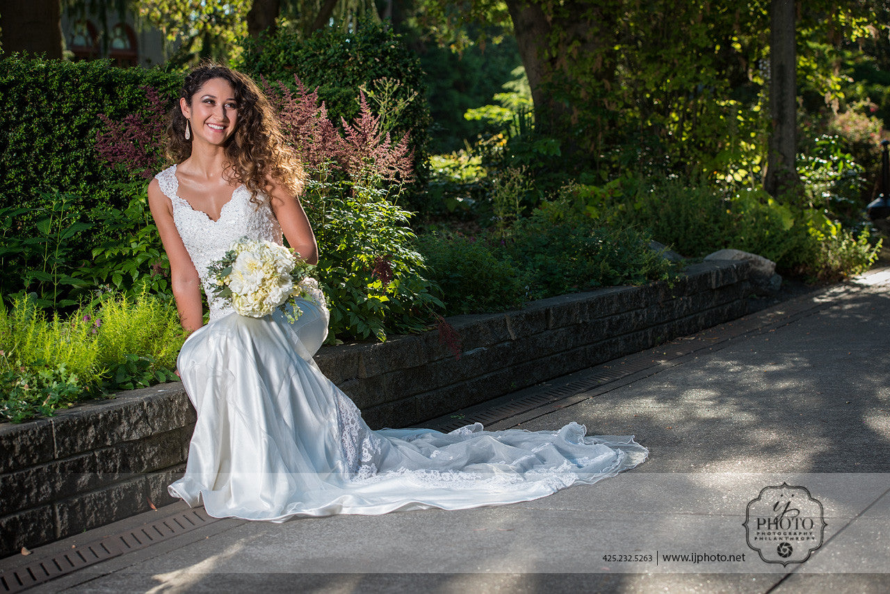 SAMPLE SALE/ Swarovski Beaded Lace Wedding Dress with Keyhole Back (#Cahira)