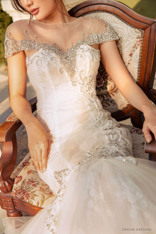Couture Embellished Bridal Cape (#LATASHIA) - Dream Dresses by P.M.N.