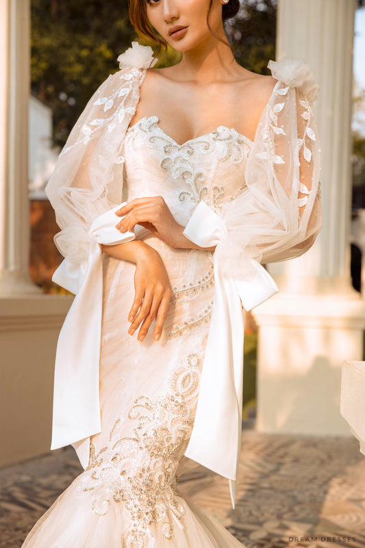 Embellished Detachable Bridal Long Sleeves (#MARSIA) - Dream Dresses by P.M.N.