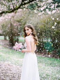 Lace and Chiffon Wedding Dress (#INAYA) - Dream Dresses by P.M.N.