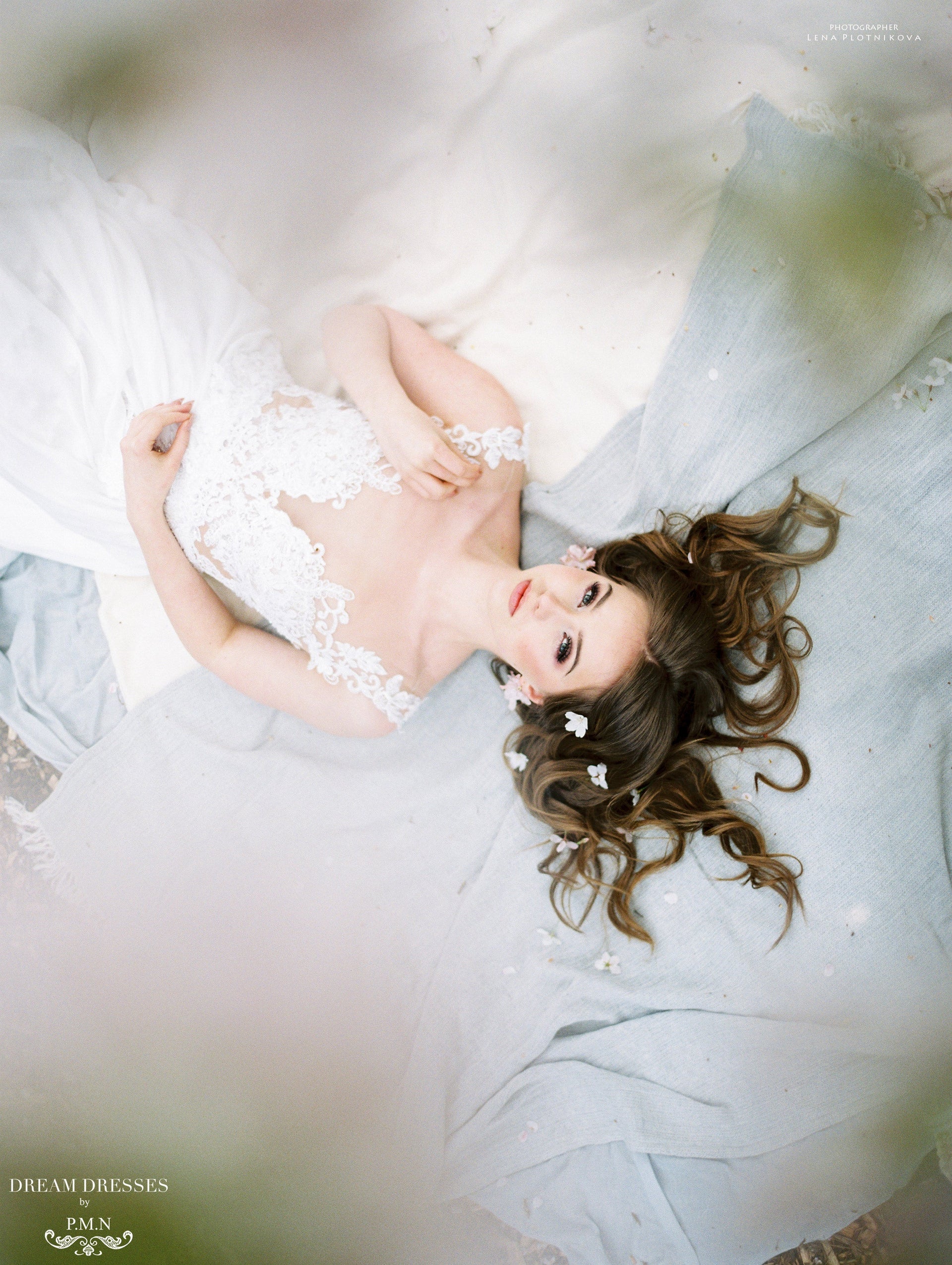 Lace and Chiffon Wedding Dress (#INAYA) - Dream Dresses by P.M.N.