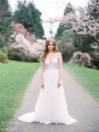 Lace and Chiffon Wedding Dress (#INAYA) - Dream Dresses by P.M.N.