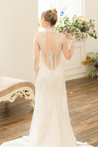 Long Sleeves Bridal Cape with Couture Lace (#SOPHIE) - Dream Dresses by P.M.N.