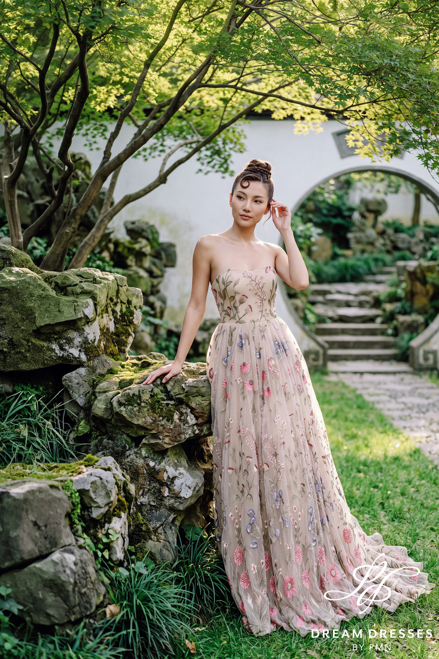 Fully Floral Lace  Wedding Dress with Corset (#SAN)
