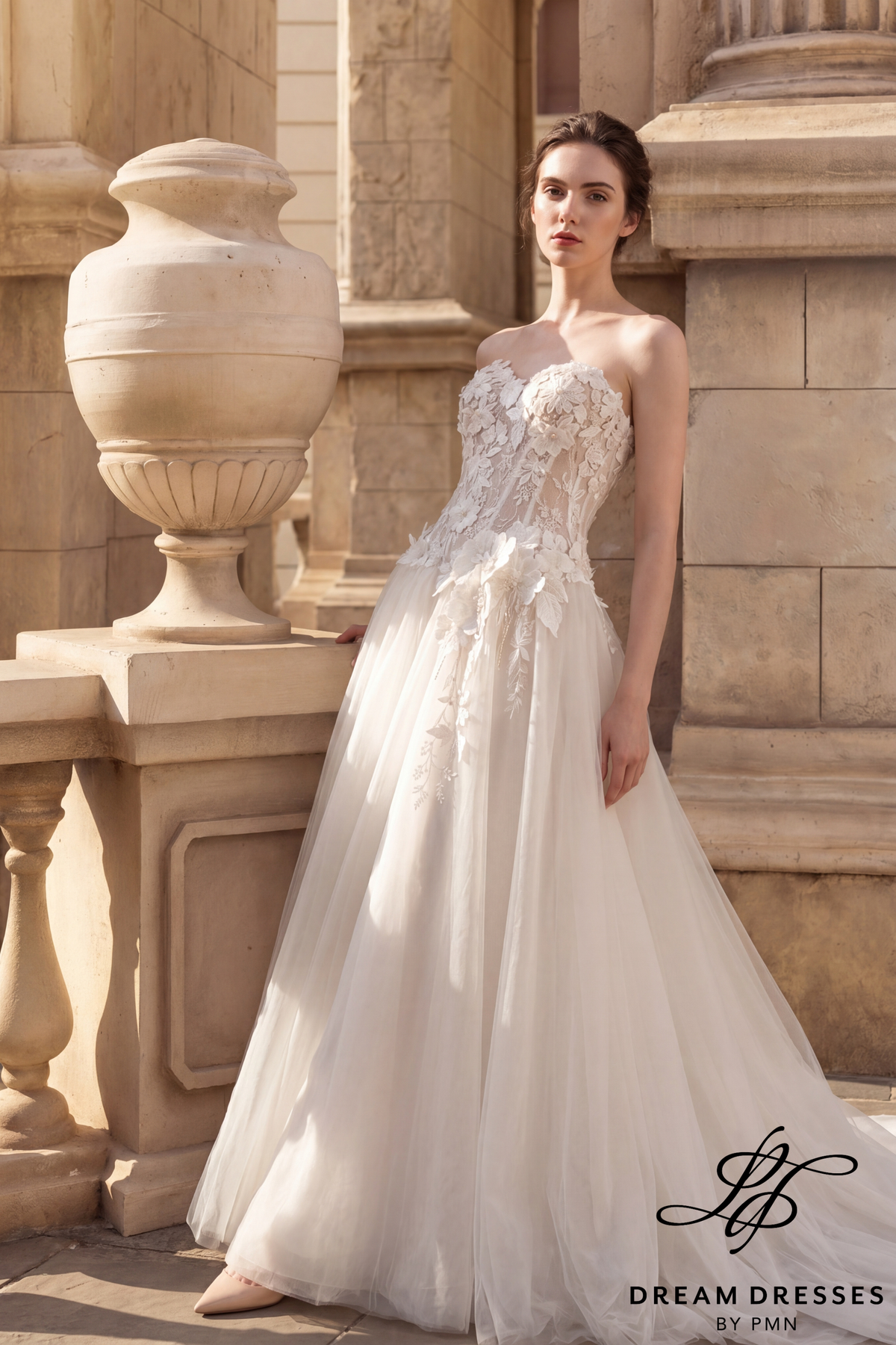 Drop Waist Lace Wedding Dress (#ATELIER) - Dream Dresses by P.M.N.