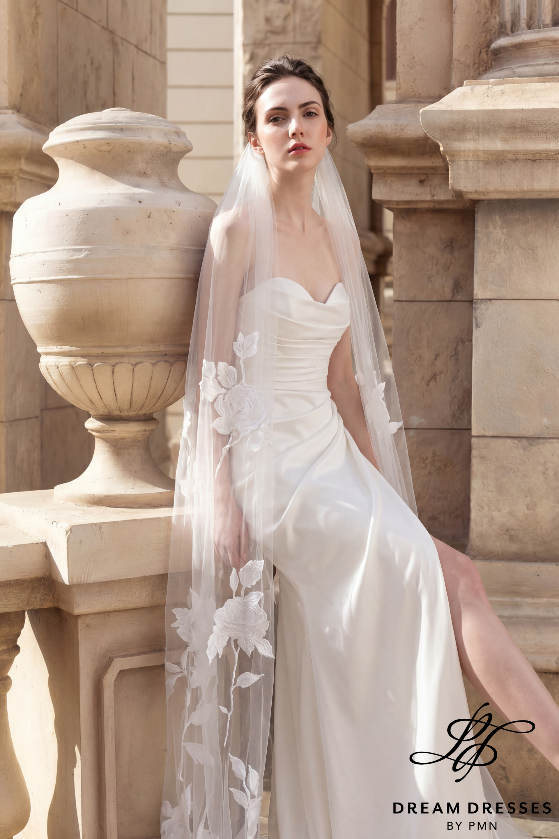 Silk Satin Mermaid Wedding Dress with Slit (#SOLACE)