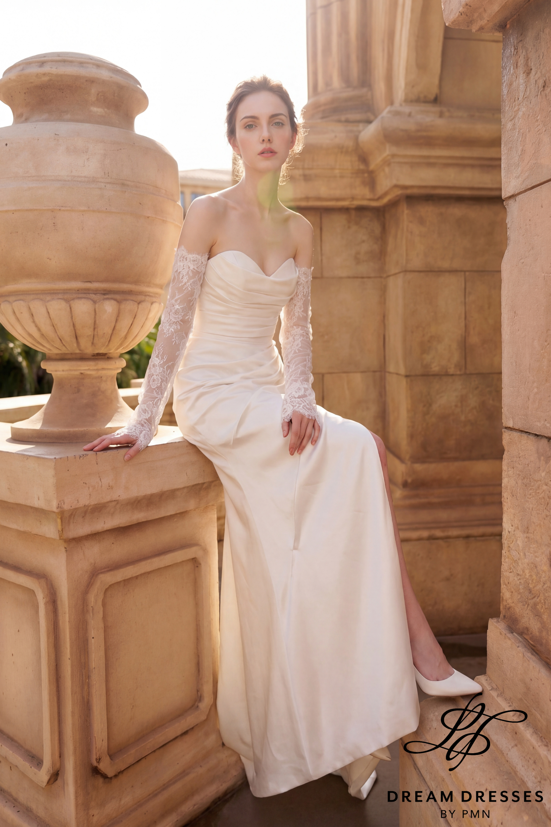 Silk Satin Mermaid Wedding Dress with Slit (#LUCENT)