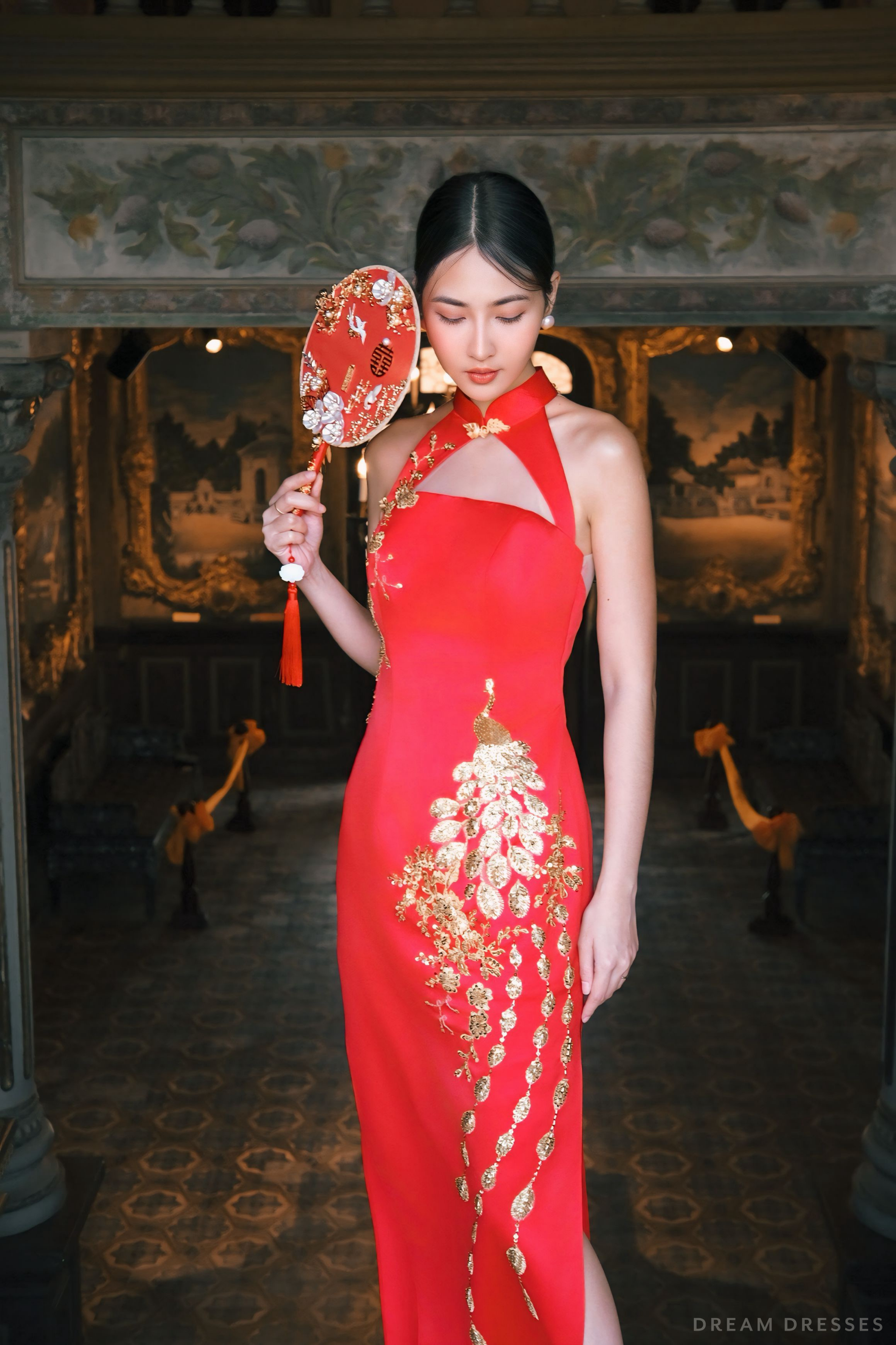 Red Bridal Cheongsam | Red Qipao Bridal Gown (#MAE) - Dream Dresses by P.M.N.