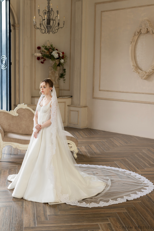 Mantilla Cathedral Wedding Veil (#JULEEN) - Dream Dresses by P.M.N.