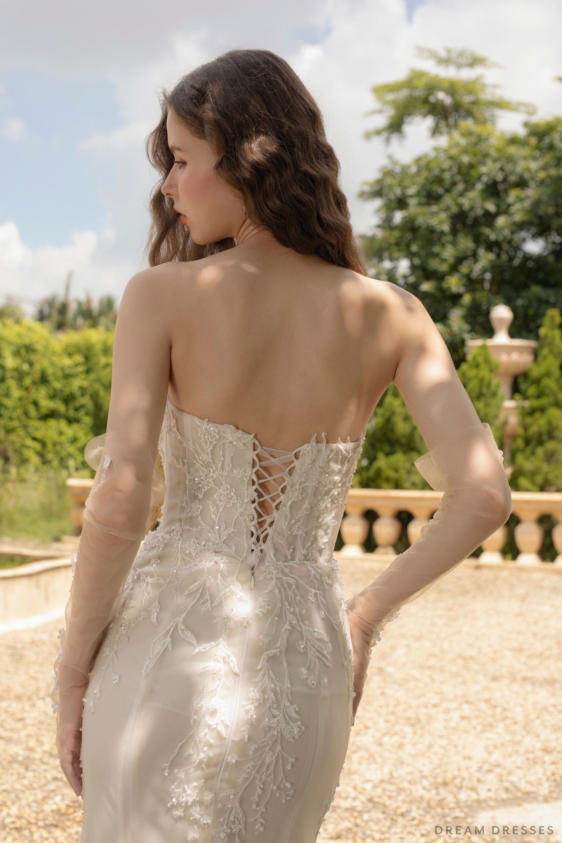 Mermaid Wedding Gown with Beaded Lace (#GALI) - Dream Dresses by P.M.N.