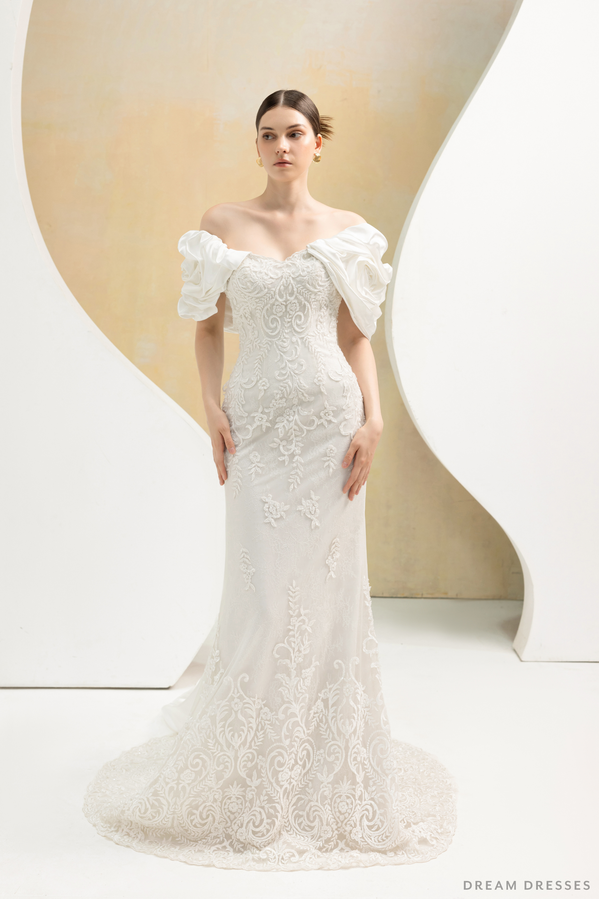 Removable Sleeves with Train for Wedding Dress (#LOUVRE) - Dream Dresses by P.M.N.