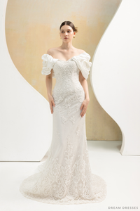 Removable Sleeves with Train for Wedding Dress (#LOUVRE) - Dream Dresses by P.M.N.