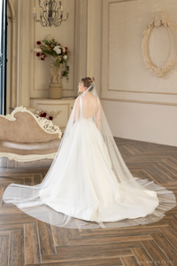Cathedral Wedding Veil with Pearls (#QUEEN) - Dream Dresses by P.M.N.