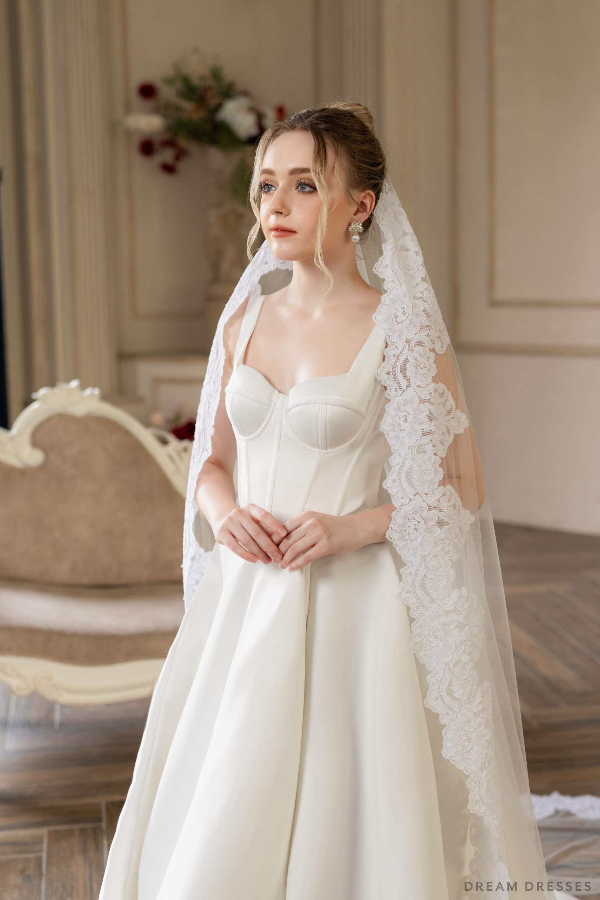 Mantilla Cathedral Wedding Veil (#JULEEN) - Dream Dresses by P.M.N.