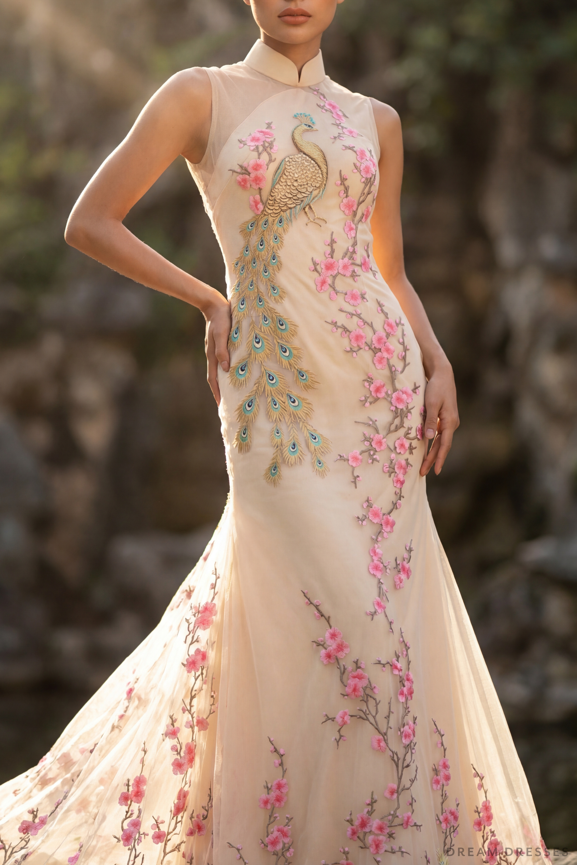 Bridal Cheongsam | Couture Lace Modern Cheongsam Bridal Dress (#XIAN)