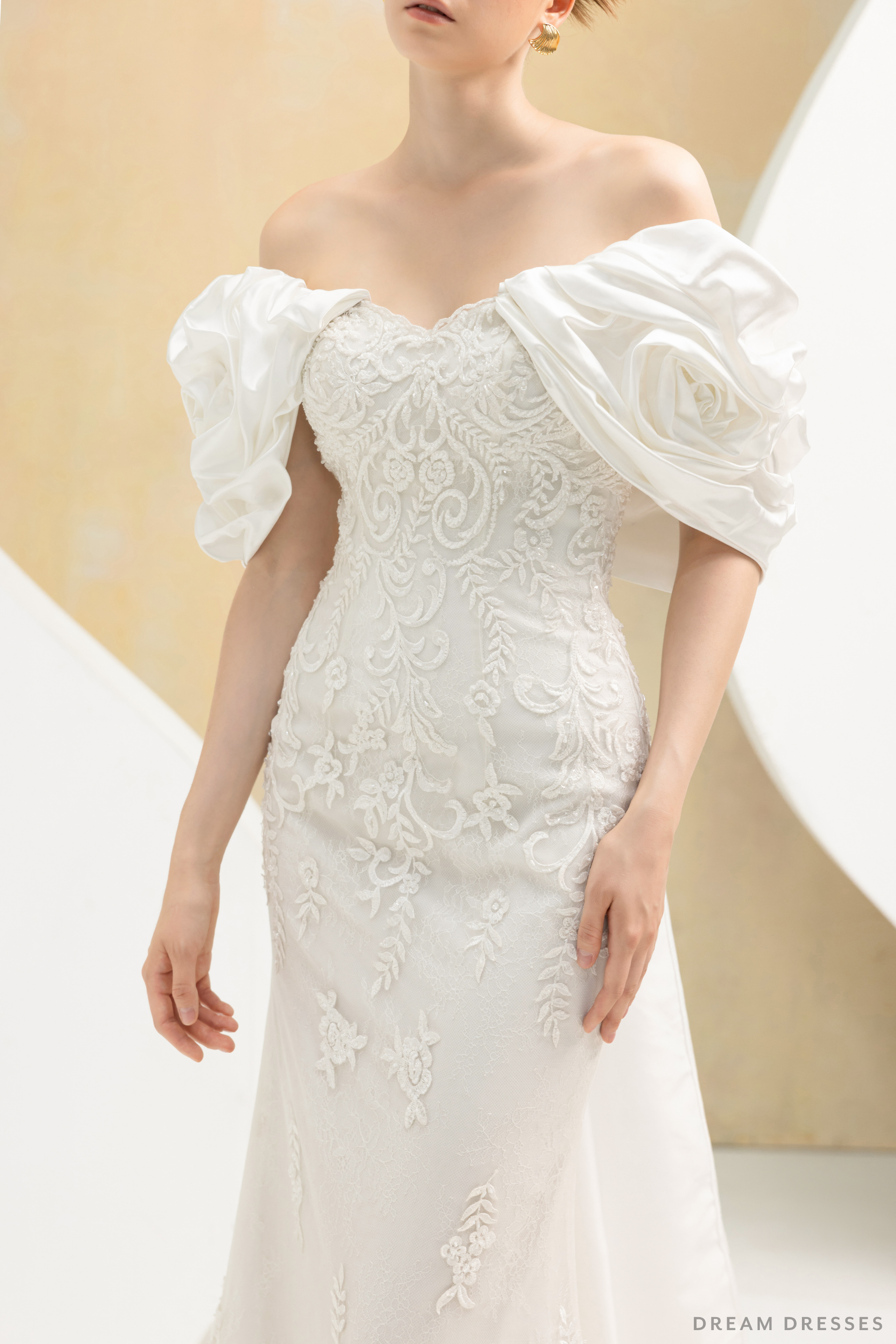 Removable Sleeves with Train for Wedding Dress (#LOUVRE) - Dream Dresses by P.M.N.