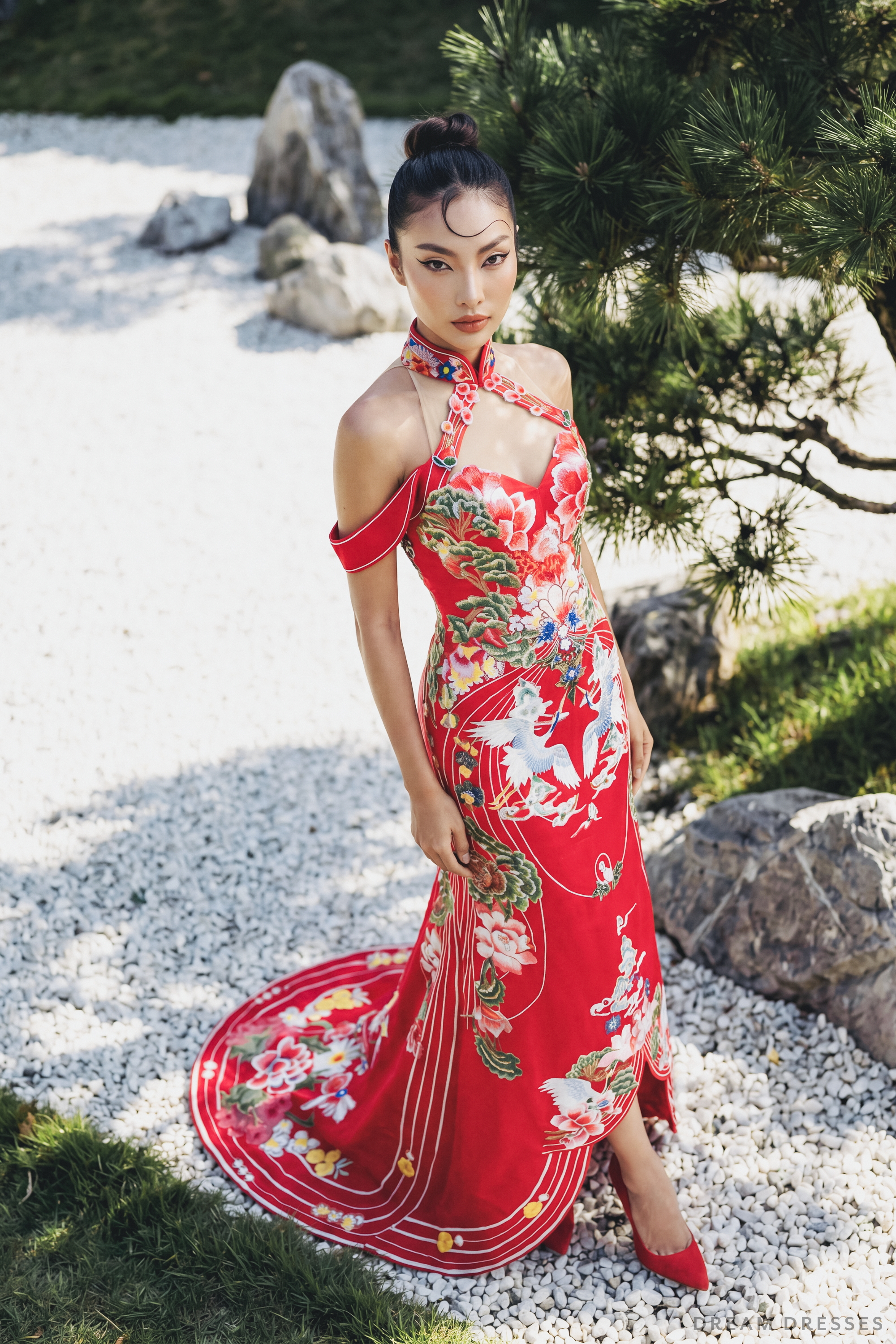 Chinese Cheongsam Wedding Dress | Red Modern Cheongsam Bridal Dress (#QIN)