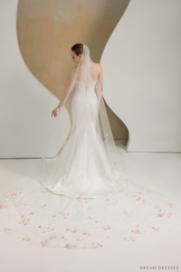 Bridal Veil with 3D Flowers (#ESIYA) - Dream Dresses by P.M.N.