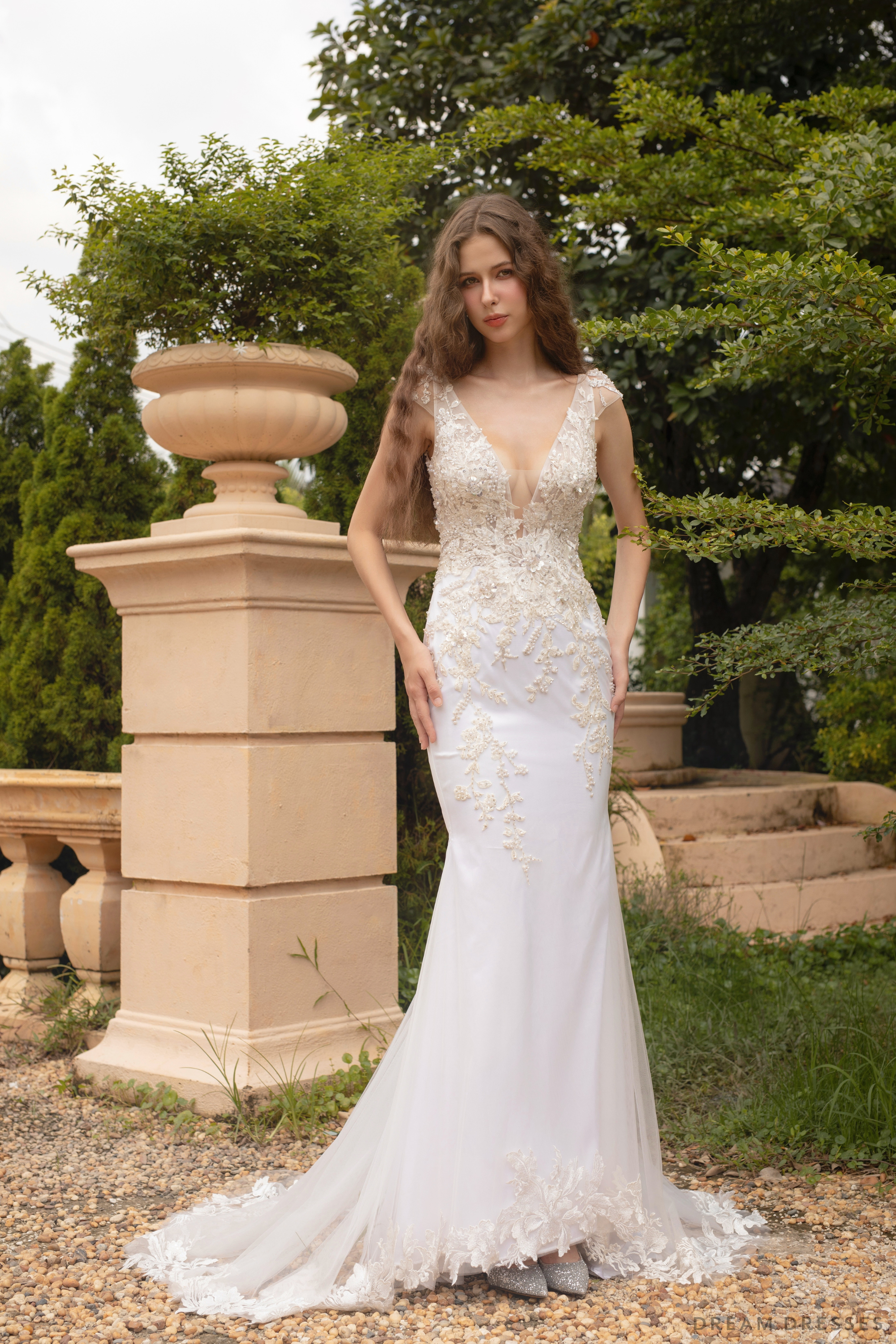 Eloise Illusion Neckline Mermaid Wedding Dress | Dream Dresses Eloise Illusion Neckline Mermaid Wedding Dress | Dream Dresses
