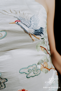 Asian-Inspired Strapless Wedding Dress (#LIENHOA)