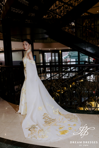 Bridal Dress with Custom Asia Embroidery (#ZILAN)