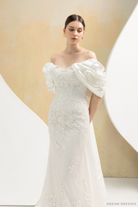 Removable Sleeves with Train for Wedding Dress (#LOUVRE) - Dream Dresses by P.M.N.