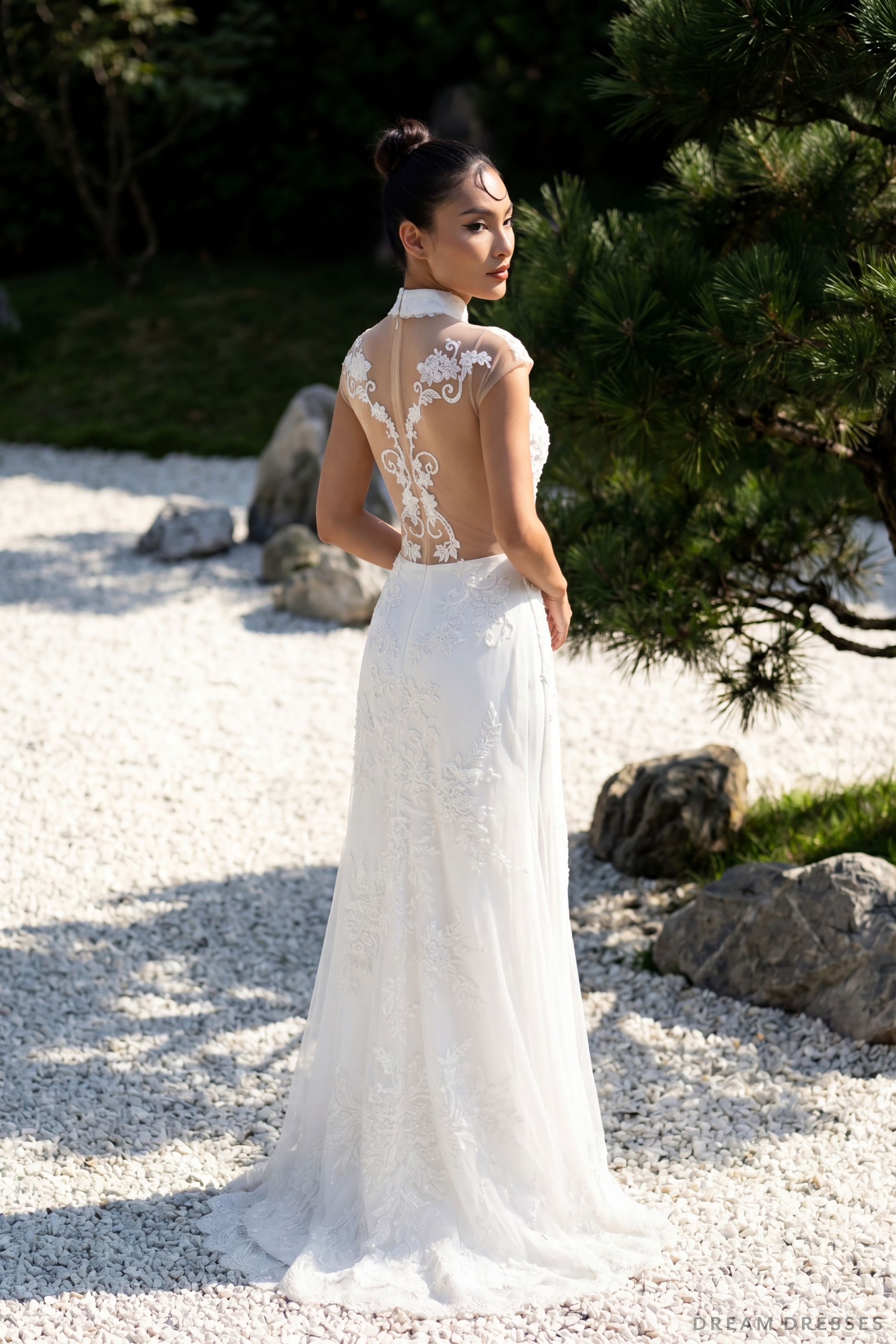 White Bridal Ao Dai | Modern Vietnamese Bridal Dress (#YING)
