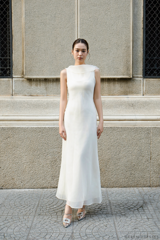Minimalist Organza Bridal Dress (#HELENA)