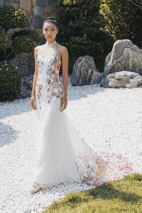 Modern Cheongsam-Inspired Bridal | Couture Lace Modern Cheongsam Bridal Dress (#YAO) - Dream Dresses by P.M.N.
