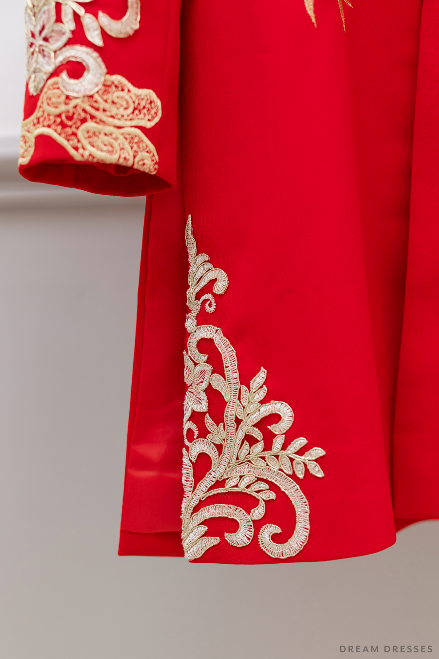 Red and Gold Groom Jacket with Dragon Embroidery| Red Chinese Tang Suit (#Khang) - Dream Dresses by P.M.N.