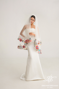 Fingertip Length Veil with Blusher Layer (#FLEUR)