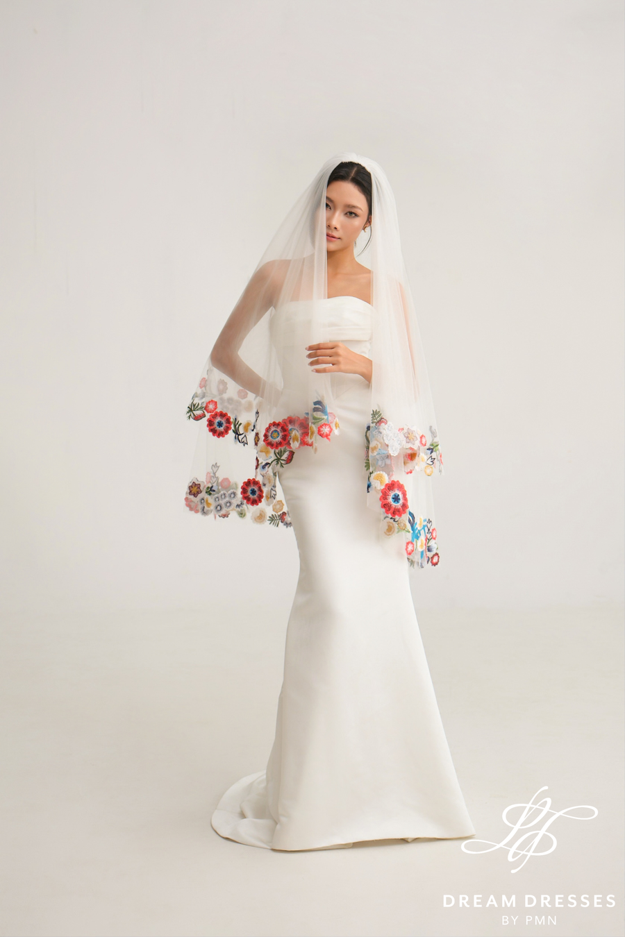 Fingertip Length Veil with Blusher Layer (#FLEUR)