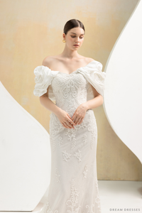 Removable Sleeves with Train for Wedding Dress (#LOUVRE) - Dream Dresses by P.M.N.