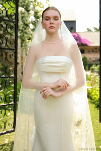 Handcrafted Floral & Ribbon Wedding Veil (#FLORA) - Dream Dresses by P.M.N.