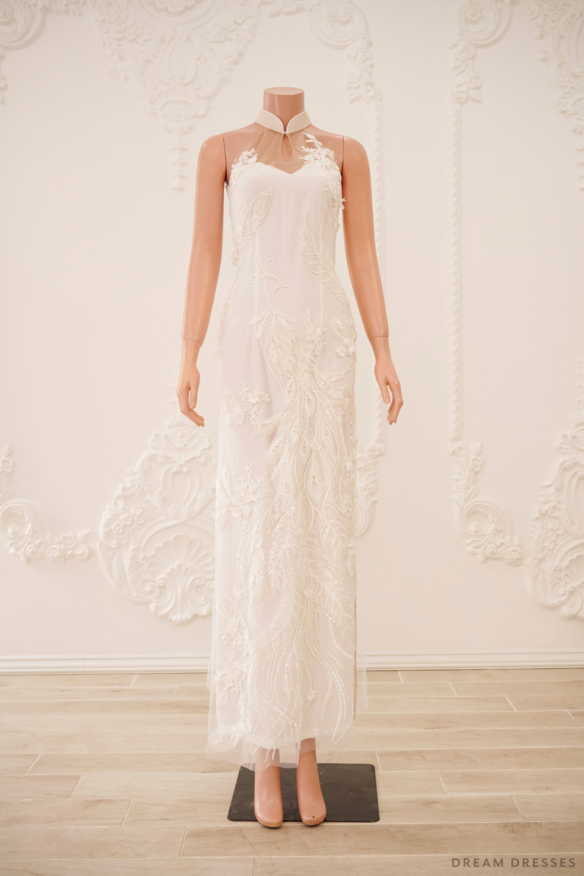 White Bridal Cheongsam | Couture Lace Modern Cheongsam (#JULIA)