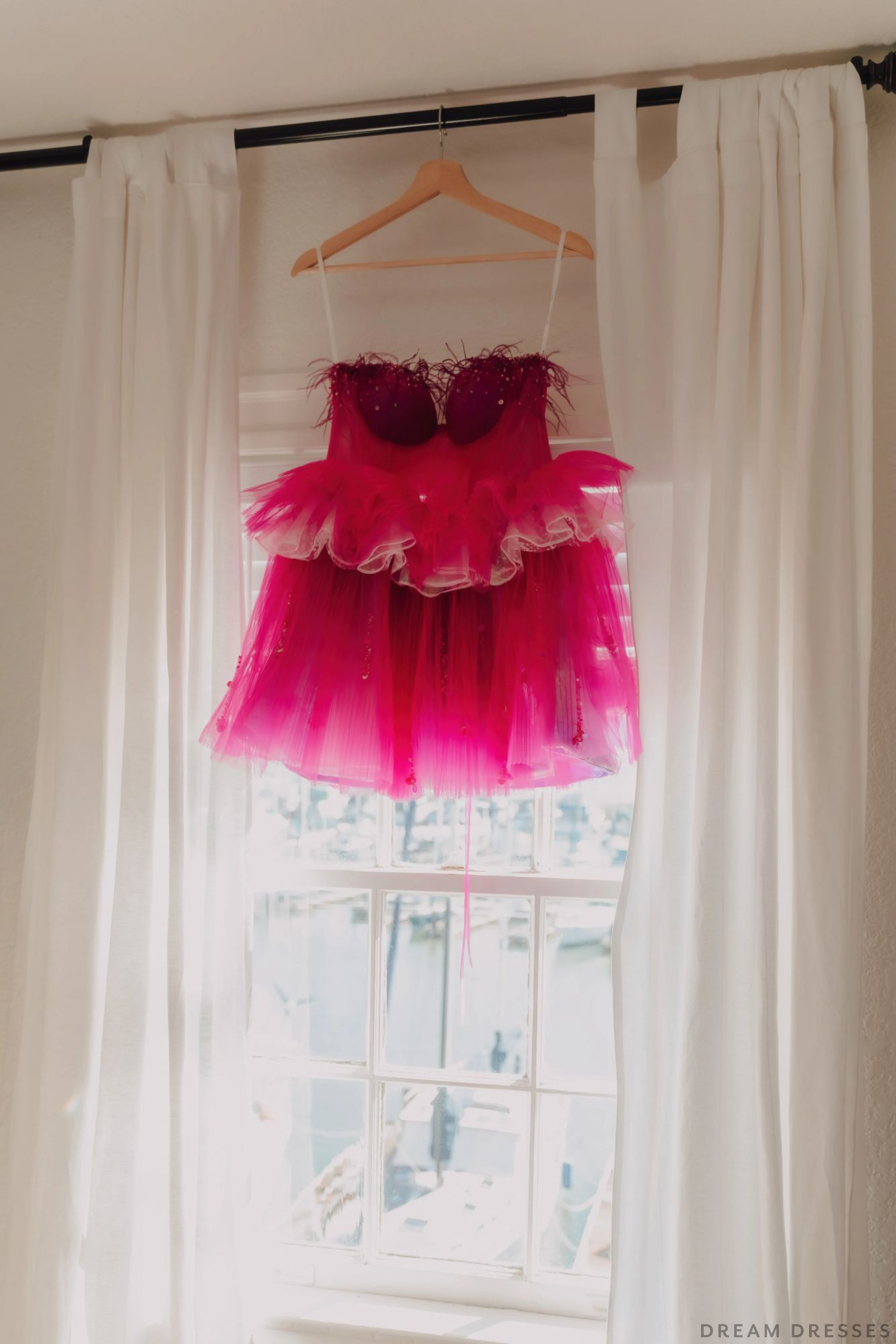 Pink Wedding Dress Ball Gown with Removable Skirt (#Maggie) - Dream Dresses by P.M.N.