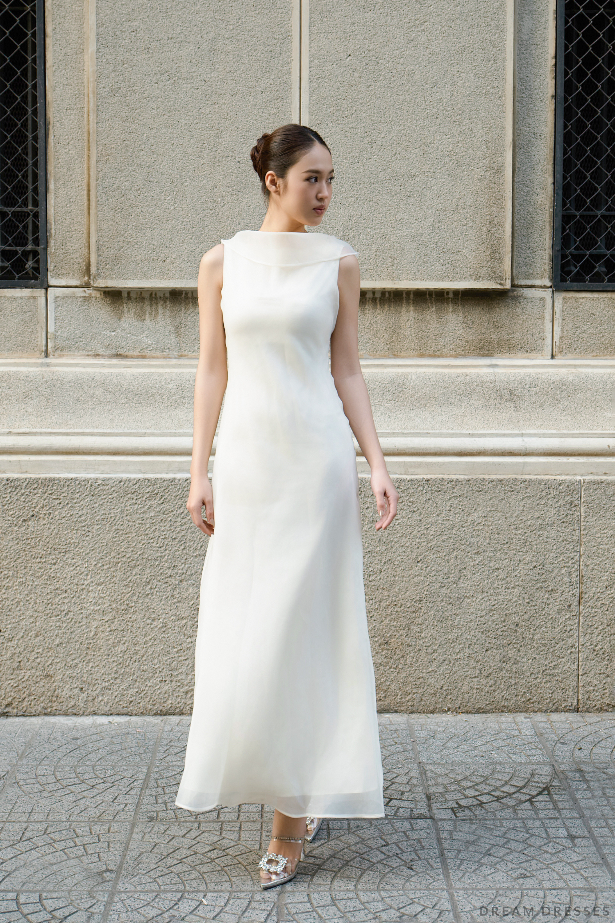 Minimalist Organza Bridal Dress (#HELENA)