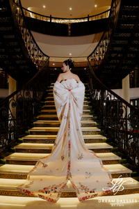 Asian-Inspired Strapless Wedding Dress (#LIENHOA)