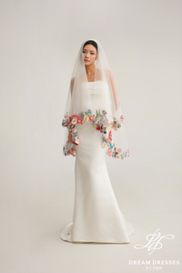 Fingertip Length Veil with Blusher Layer (#FLEUR)
