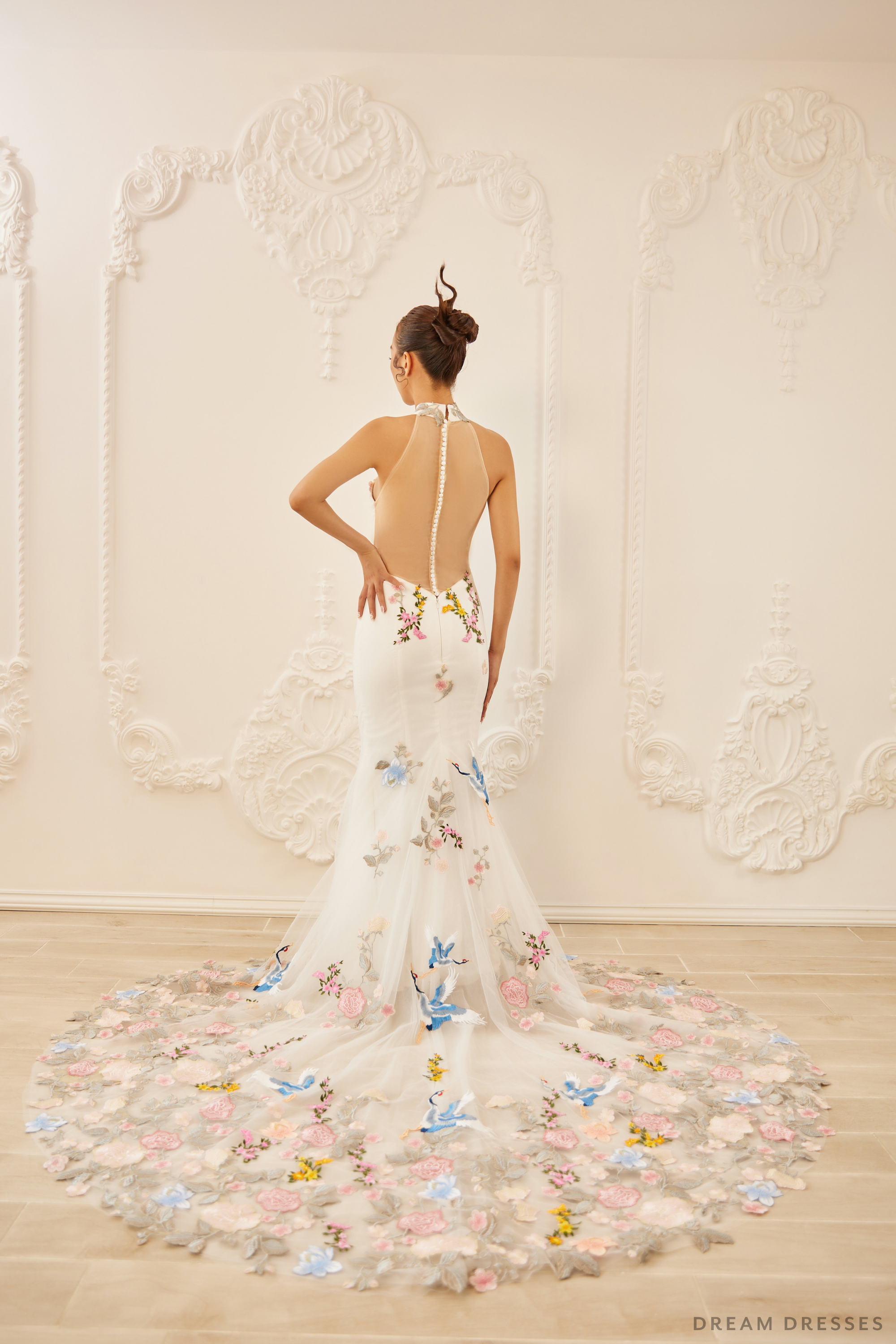 White Bridal Cheongsam | Couture Lace Modern Cheongsam (#LANNA)