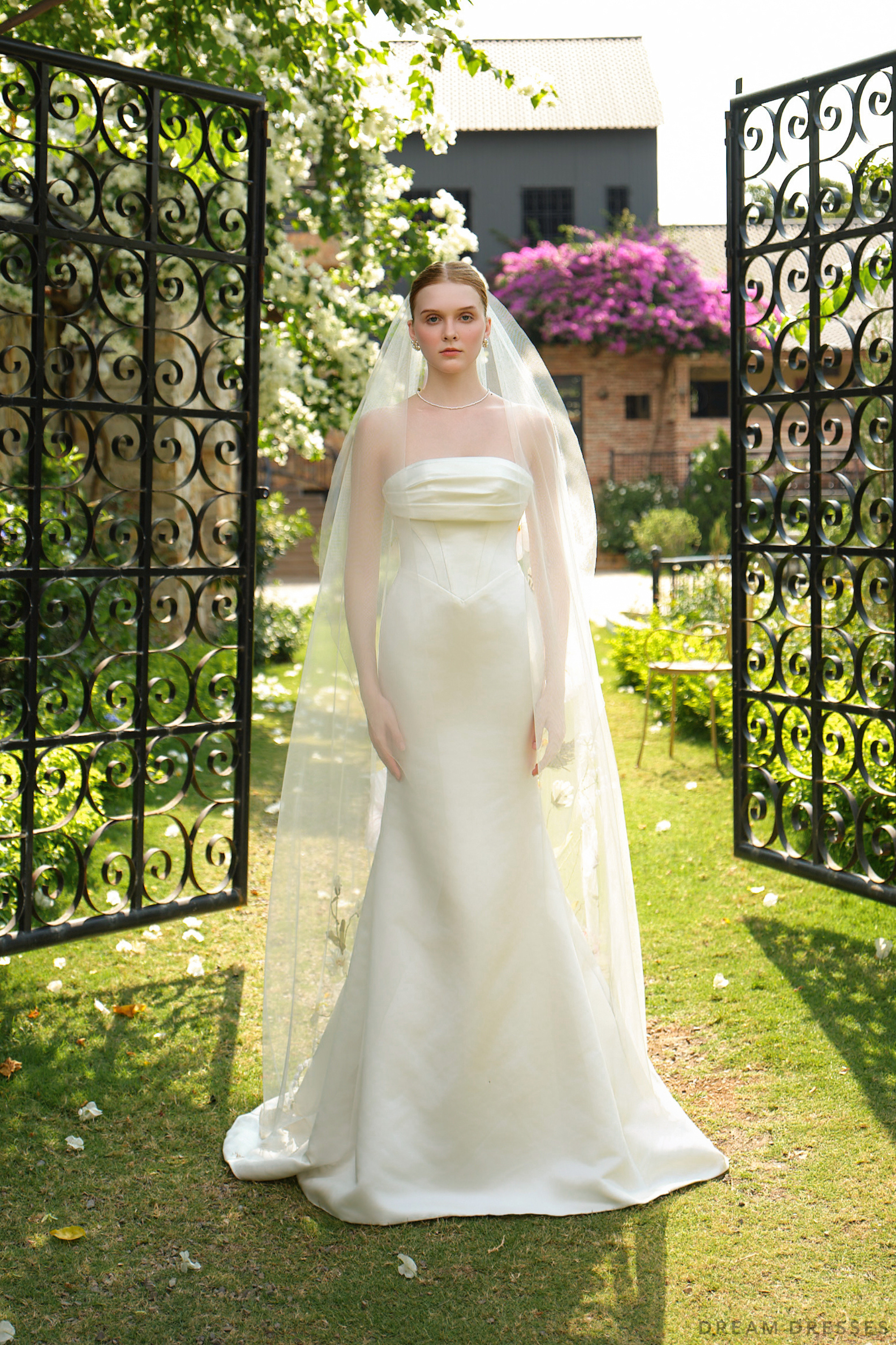 Handcrafted Floral & Ribbon Wedding Veil (#FLORA)