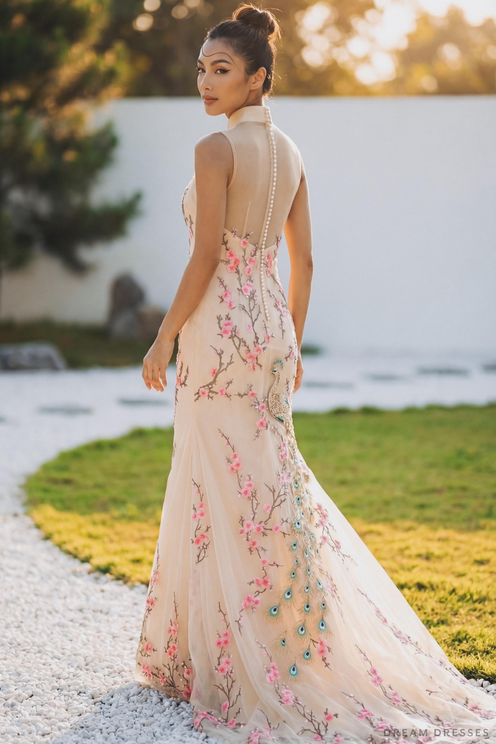 Bridal Cheongsam | Couture Lace Modern Cheongsam Bridal Dress (#XIAN)