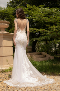 Plunging Neckline Mermaid Wedding Dress (#ELOISE) - Dream Dresses by P.M.N.