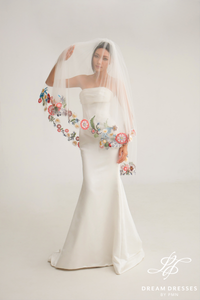 Fingertip Length Veil with Blusher Layer (#FLEUR)