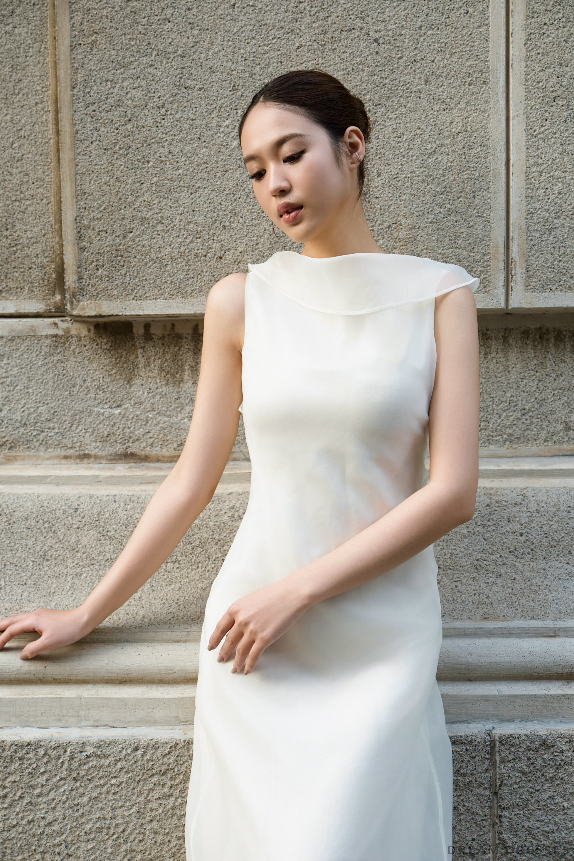 Minimalist Organza Bridal Dress (#HELENA)